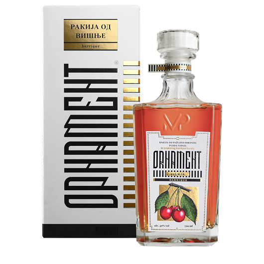 Ornament rakija od višnje u poklon pakovanju